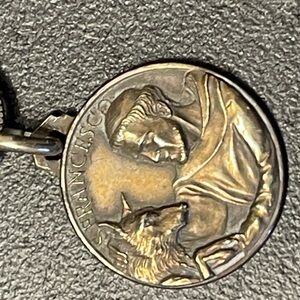 Saint Francis of Assisi Sterling Silver Pendant and chain.